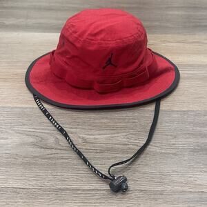 Jordan Jumpman Bucket Hat With Drawstring L/XL Red Black Streetwear EUC Rare